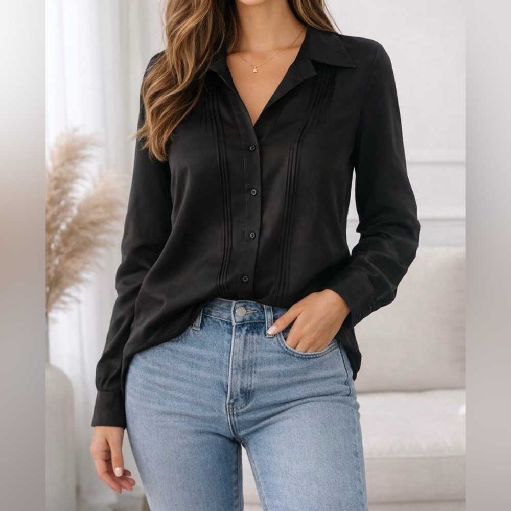 Rag & Bone Button-Up Blouse in Black
